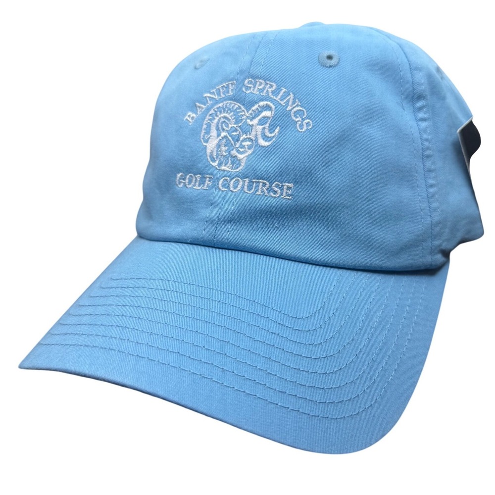 Levelwear Banff Springs Golf Course Hat Blue Cotton Adjustable Strapback Cap NEW